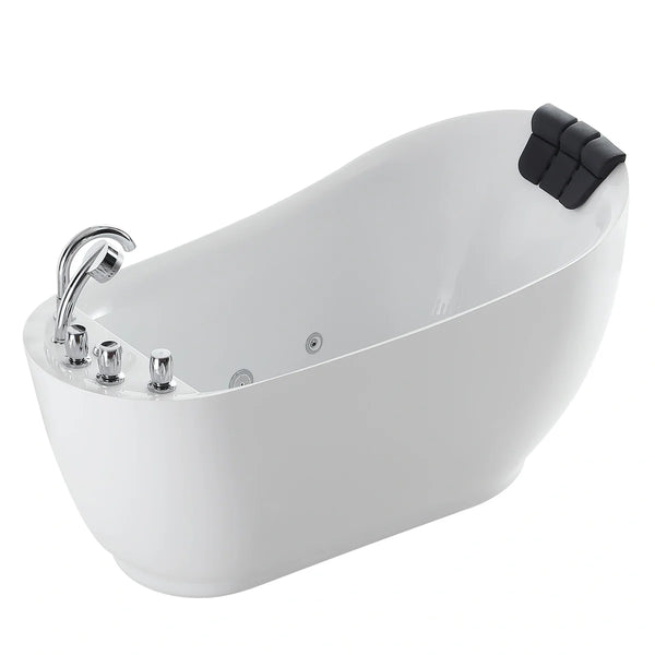 Empava 67" Acrylic Freestanding Whirlpool Tub with Reversible Drain