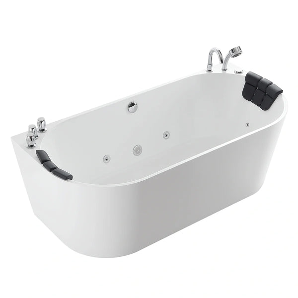 Empava 67" Freestanding Hydro Massage Whirlpool Bathtub with Center Drain