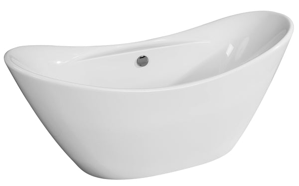 ALFI Brand 67" White Rectangular Solid Surface Smooth Resin Soaking Bathtub