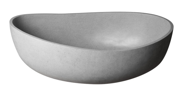 ALFI Brand 63" Solid Concrete Gray Matte Oval Bathtub