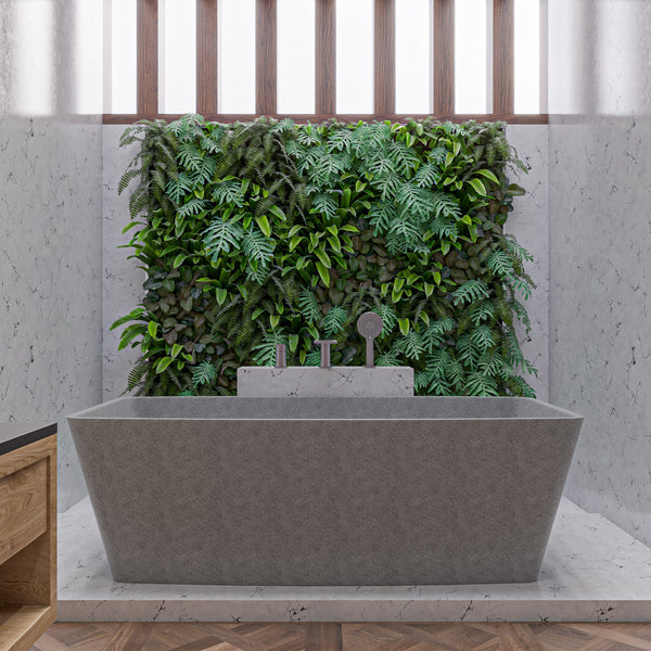 ALFI brand 71" Solid Concrete Rectangular Freestanding Bathtub