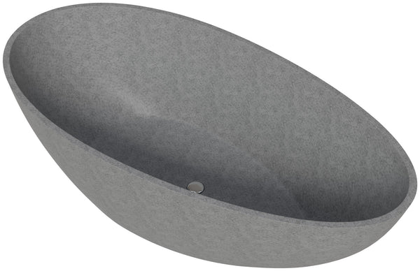 ALFI Brand 72" Solid Concrete Tear Drop Freestanding Bathtub