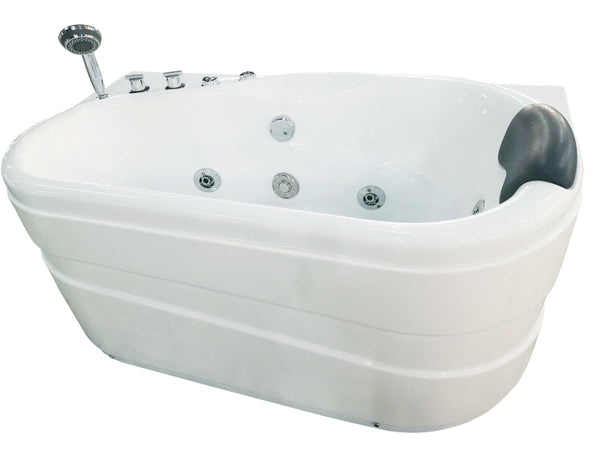 EAGO 57" White Acrylic Jetted Whirlpool Bathtub with Fixtures
