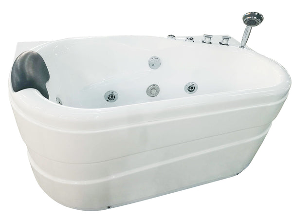 EAGO 57'' White Acrylic Jetted Whirlpool Bathtub with Fixtures