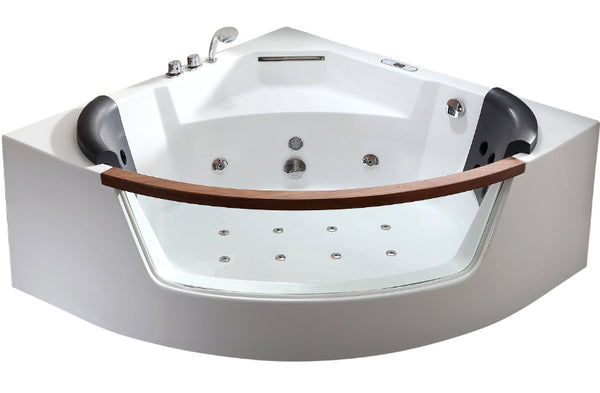 EAGO 5 ft Clear Rounded Corner Acrylic Whirlpool Bathtub for Two
