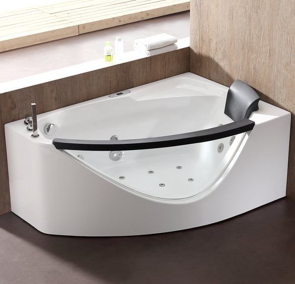 EAGO 5 ft Clear Rounded Corner Acrylic Whirlpool Bathtub