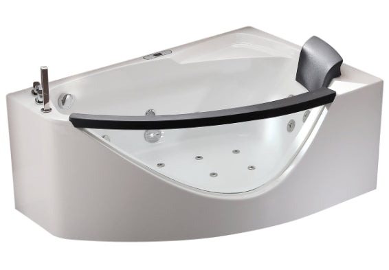 EAGO 5 ft Clear Rounded Left Corner Acrylic Whirlpool Bathtub