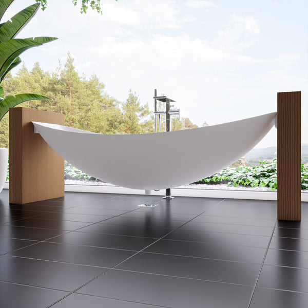 ALFI brand 79" Acrylic Suspended Wall Mounted Hammock Bathtub