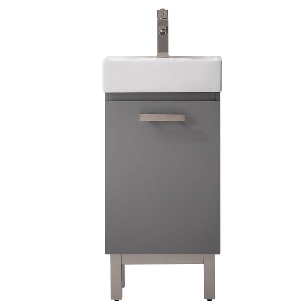 Design Element Stella 16.5" Single Sink Vanity In Gray