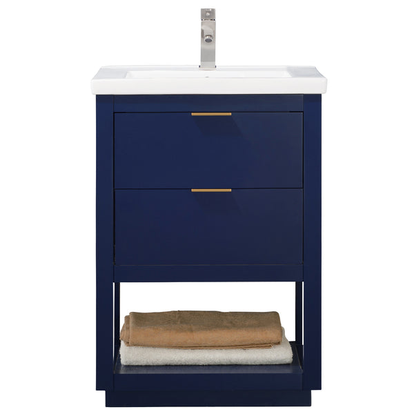 Design Element Klein 24" Single Sink Vanity In Blue