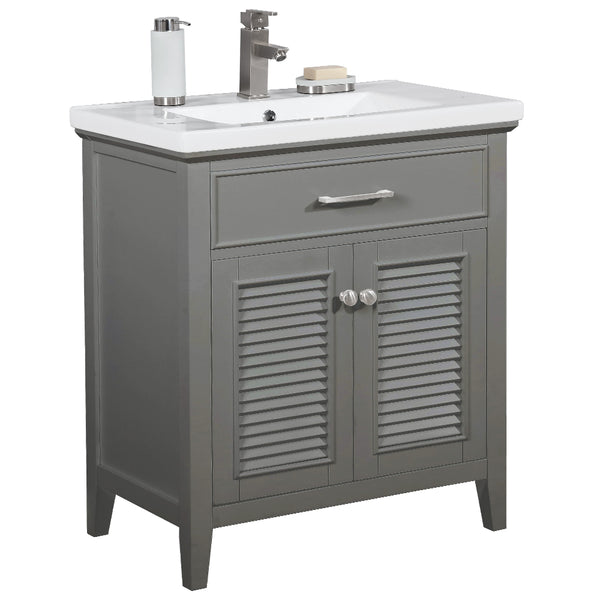 Design Element Cameron 30" Single Sink Vanity In Gray