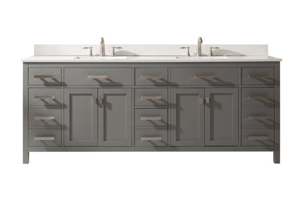 Design Element Valentino 84" Double Vanity in Gray