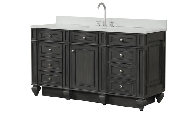 Design Element Winston 60" Single Vanity in Gray