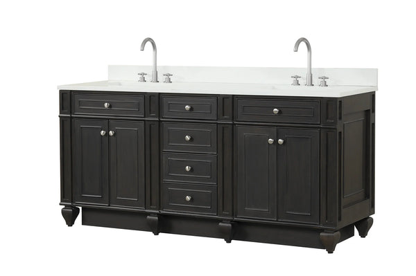 Design Element Winston 72" Double Vanity in Walnut