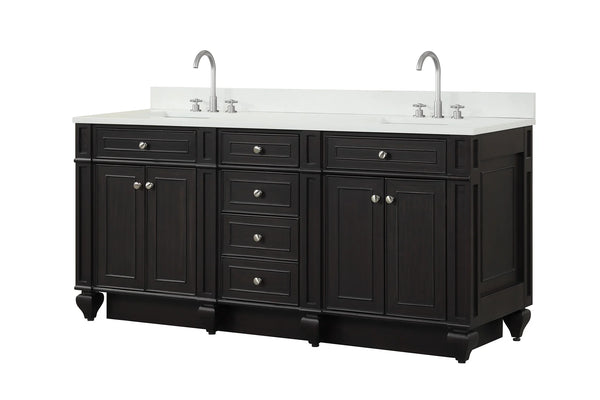 Design Element Winston 72" Double Vanity in Espresso