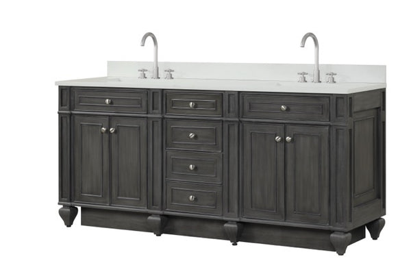 Design Element Winston 72" Double Vanity in Gray